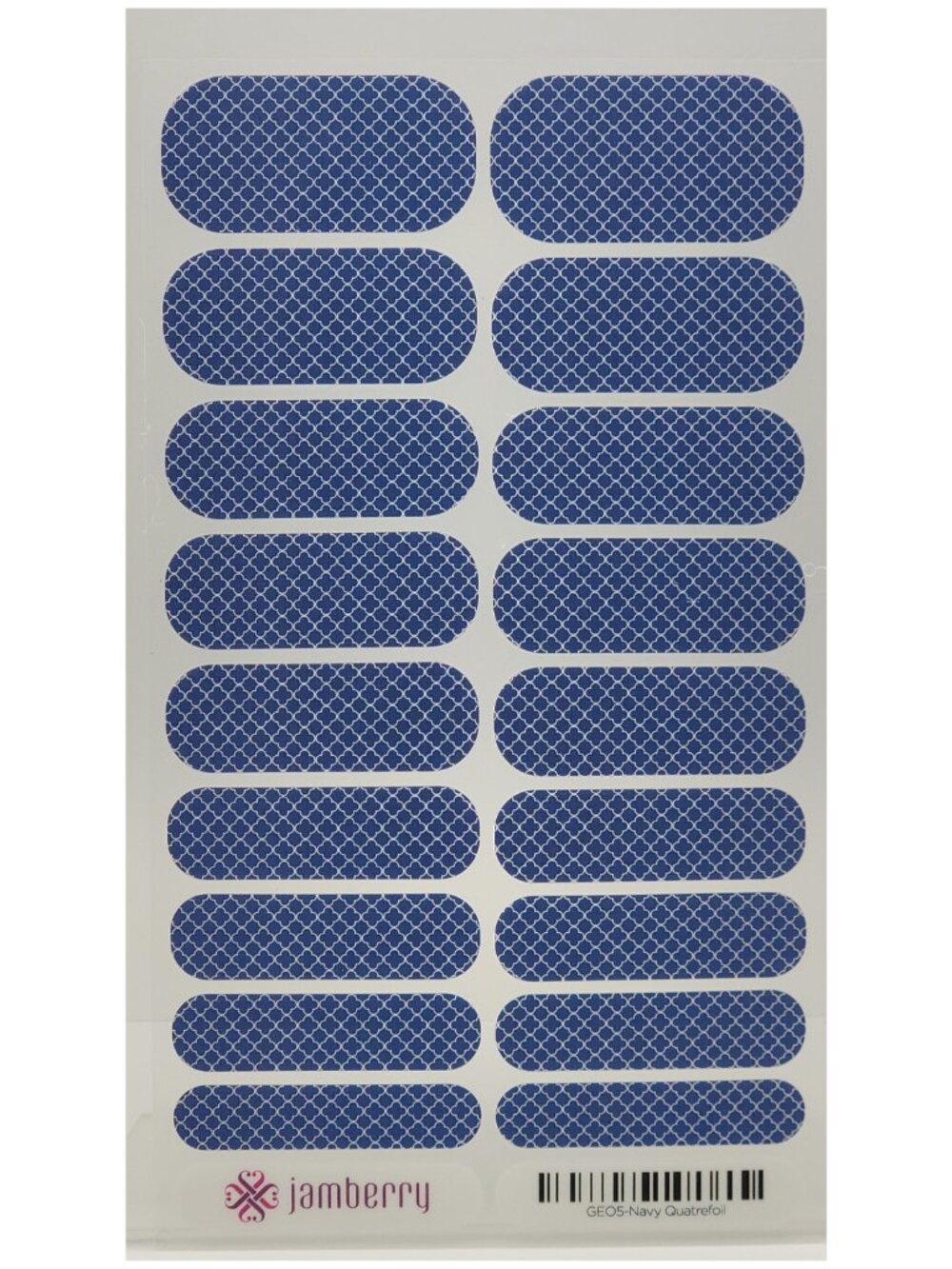 Jamberry Nail Wraps, Navy Quatrefoil, Full Sheet